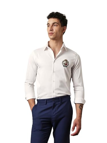 THE BEAR HOUSE Mens Casual Shirt Modern Fit Everyday Wear White