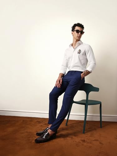 THE BEAR HOUSE Mens Casual Shirt Modern Fit Everyday Wear White