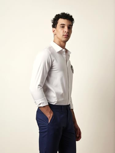 THE BEAR HOUSE Mens Casual Shirt Modern Fit Everyday Wear White