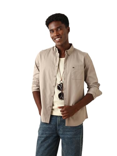 Men Cotton Solid Slim Fit Casual Shirt