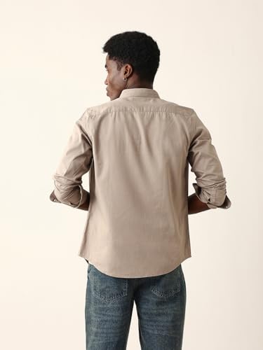 Men Cotton Solid Slim Fit Casual Shirt