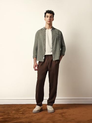 THE BEAR HOUSE Mens Casual Shirt Modern Fit Everyday Wear Green