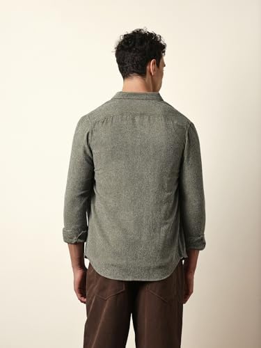 THE BEAR HOUSE Mens Casual Shirt Modern Fit Everyday Wear Green