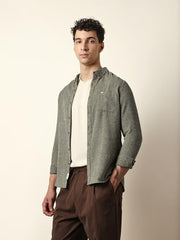 THE BEAR HOUSE Mens Casual Shirt Modern Fit Everyday Wear Green