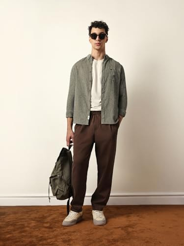THE BEAR HOUSE Mens Casual Shirt Modern Fit Everyday Wear Green