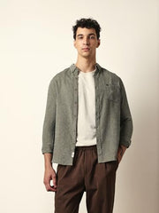 THE BEAR HOUSE Mens Casual Shirt Modern Fit Everyday Wear Green