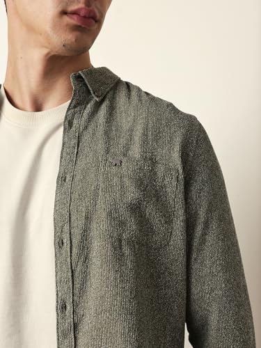 THE BEAR HOUSE Mens Casual Shirt Modern Fit Everyday Wear Green
