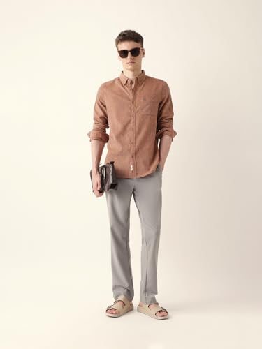 THE BEAR HOUSE Mens Casual Shirt | Comfortable Modern Fit | Trendy Mens Wear Orange