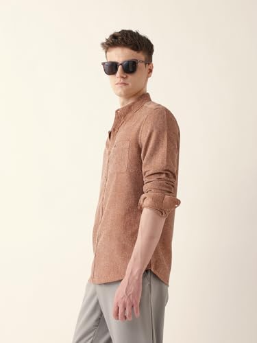 THE BEAR HOUSE Mens Casual Shirt | Comfortable Modern Fit | Trendy Mens Wear Orange