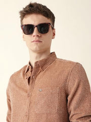 THE BEAR HOUSE Mens Casual Shirt | Comfortable Modern Fit | Trendy Mens Wear Orange