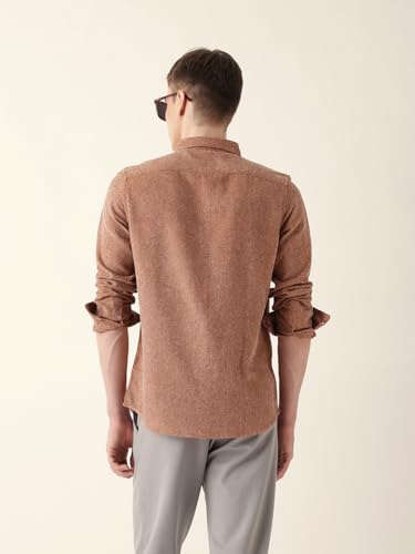 THE BEAR HOUSE Mens Casual Shirt | Comfortable Modern Fit | Trendy Mens Wear Orange