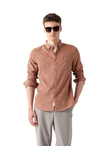 THE BEAR HOUSE Mens Casual Shirt | Comfortable Modern Fit | Trendy Mens Wear Orange