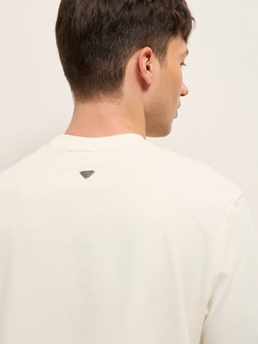 THE BEAR HOUSE Men's Embroidery Relaxed Fit T-Shirt (TSH-DREK-CR_Cream