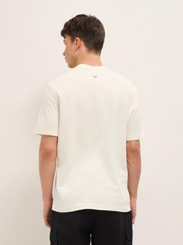 THE BEAR HOUSE Men's Embroidery Relaxed Fit T-Shirt (TSH-DREK-CR_Cream