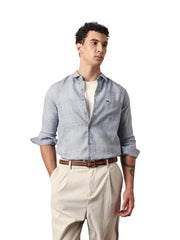 THE BEAR HOUSE Mens Casual Shirt Modern Fit Everyday Wear Blue