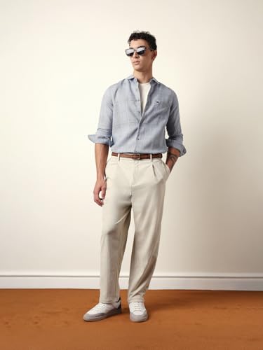 THE BEAR HOUSE Mens Casual Shirt Modern Fit Everyday Wear Blue