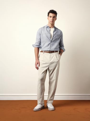 THE BEAR HOUSE Men’s Casual Shirt Modern Fit Everyday Wear Blue