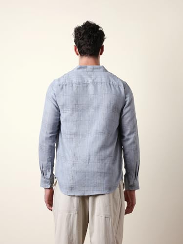 THE BEAR HOUSE Men’s Casual Shirt Modern Fit Everyday Wear Blue