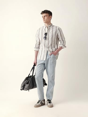 THE BEAR HOUSE Mens Casual Shirt | Comfortable Modern Fit | Trendy Mens Wear Black