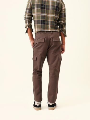 THE BEAR HOUSE Mens Fashion Cargo Pants | Comfortable Stretch Fit | Multi-Pocket Casual Bottoms for Everyday Style Light Brown