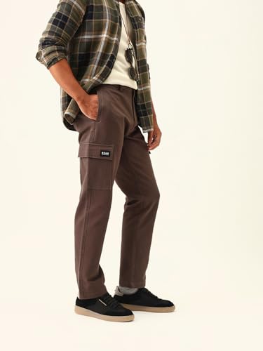 THE BEAR HOUSE Mens Fashion Cargo Pants | Comfortable Stretch Fit | Multi-Pocket Casual Bottoms for Everyday Style Light Brown