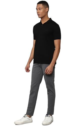 Allen Solly Men Black Solid Polo Neck T-Shirt