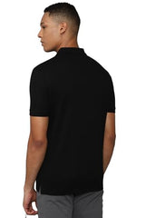 Allen Solly Men Black Solid Polo Neck T-Shirt