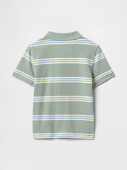 GAP Infants Striped Relaxed Fit Polo T-Shirt, Green, 2Y