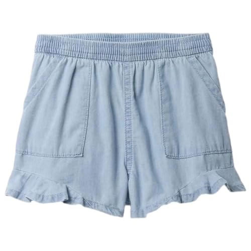 Girls' Mid-Rise Ruffle Detail Shorts, Blue, 5Y - Goyalsons ShopMax