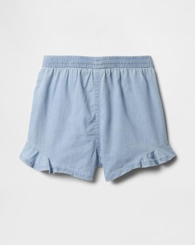 Girls' Mid-Rise Ruffle Detail Shorts, Blue, 5Y - Goyalsons ShopMax