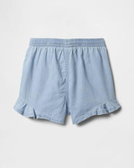 Girls' Mid-Rise Ruffle Detail Shorts, Blue, 5Y - Goyalsons ShopMax