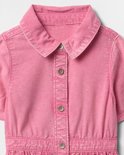 GAP Girls Half Sleeve Solid Dress, Pink, 2Y