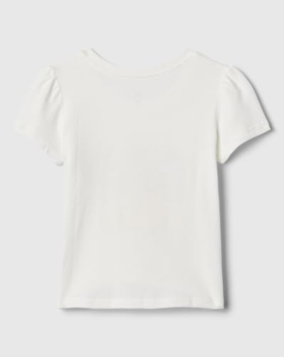 GAP Girls Puff Sleeve Graphic Relaxed Fit Tshirt, White, 5Y