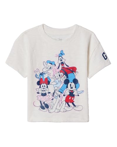 GAP Kids Girls Graphic?Print Relaxed?Fit Knitted T?Shirt, White,2Y - Goyalsons ShopMax