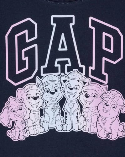 GAP Girls Brand Print Relaxed Fit Round-Neck T-Shirt, Navy, 3Y