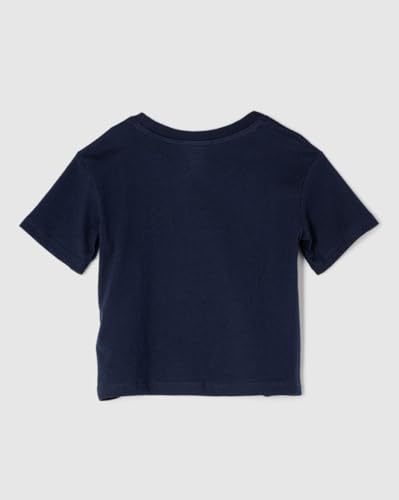 GAP Girls Brand Print Relaxed Fit Round-Neck T-Shirt, Navy, 3Y