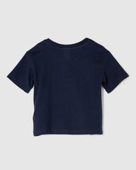GAP Girls Brand Print Relaxed Fit Round-Neck T-Shirt, Navy, 3Y