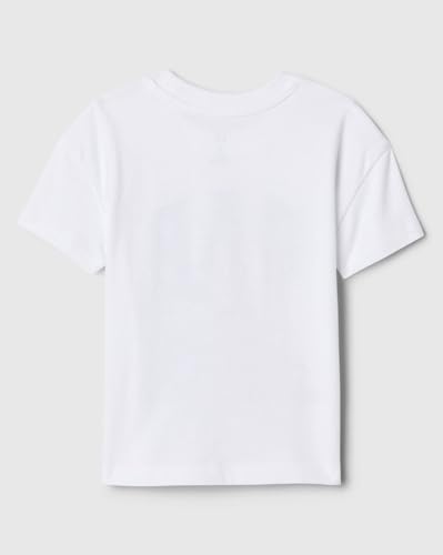 GAP Graphic Print Relaxed Fit Round-Neck T-Shirt, White, 5Y