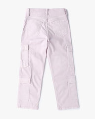 Girls Mid-Rise Straight Fit Cargo Pants, Purple, 12Y - Goyalsons ShopMax