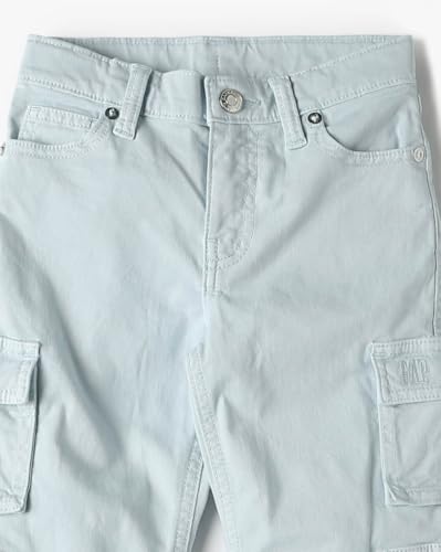 GAP Kids Girls Mid-Rise Straight Fit Cargo Pants, Lt. Blue,2Y - Goyalsons ShopMax