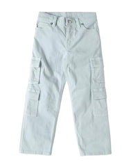GAP Kids Girls Mid-Rise Straight Fit Cargo Pants, Lt. Blue,2Y - Goyalsons ShopMax