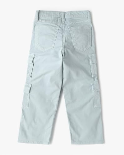 GAP Kids Girls Mid-Rise Straight Fit Cargo Pants, Lt. Blue,2Y - Goyalsons ShopMax