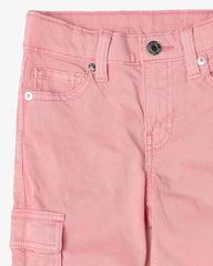 GAP Kids Girls Mid-Rise Straight Fit Cargo Pants, Pink,3Y