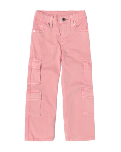 GAP Kids Girls Mid-Rise Straight Fit Cargo Pants, Pink,2Y