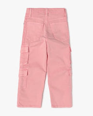 GAP Kids Girls Mid-Rise Straight Fit Cargo Pants, Pink,2Y