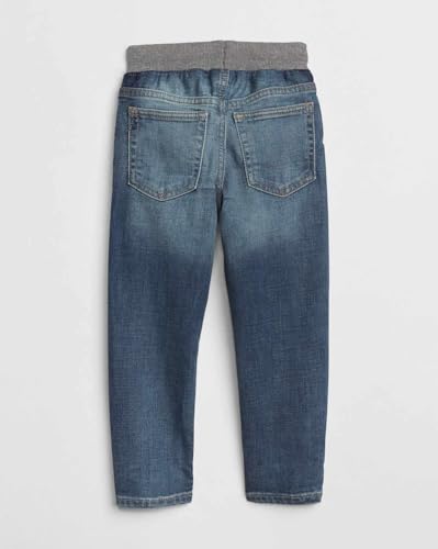 Boys Mid-Wash Slim-Fit Jeans, Blue, 2Y