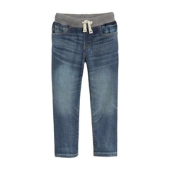 Boys Mid-Wash Slim-Fit Jeans, Blue, 2Y