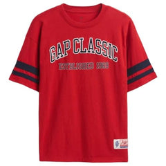 Boys' Typographic Crew Neck T-Shirt, Red, XL