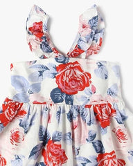 Girls' Floral Regular Fit Square Neck Dress, Multi, 2Y - Goyalsons ShopMax