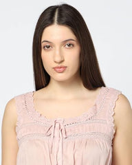 Women Lace Peplum Top, Pink, S